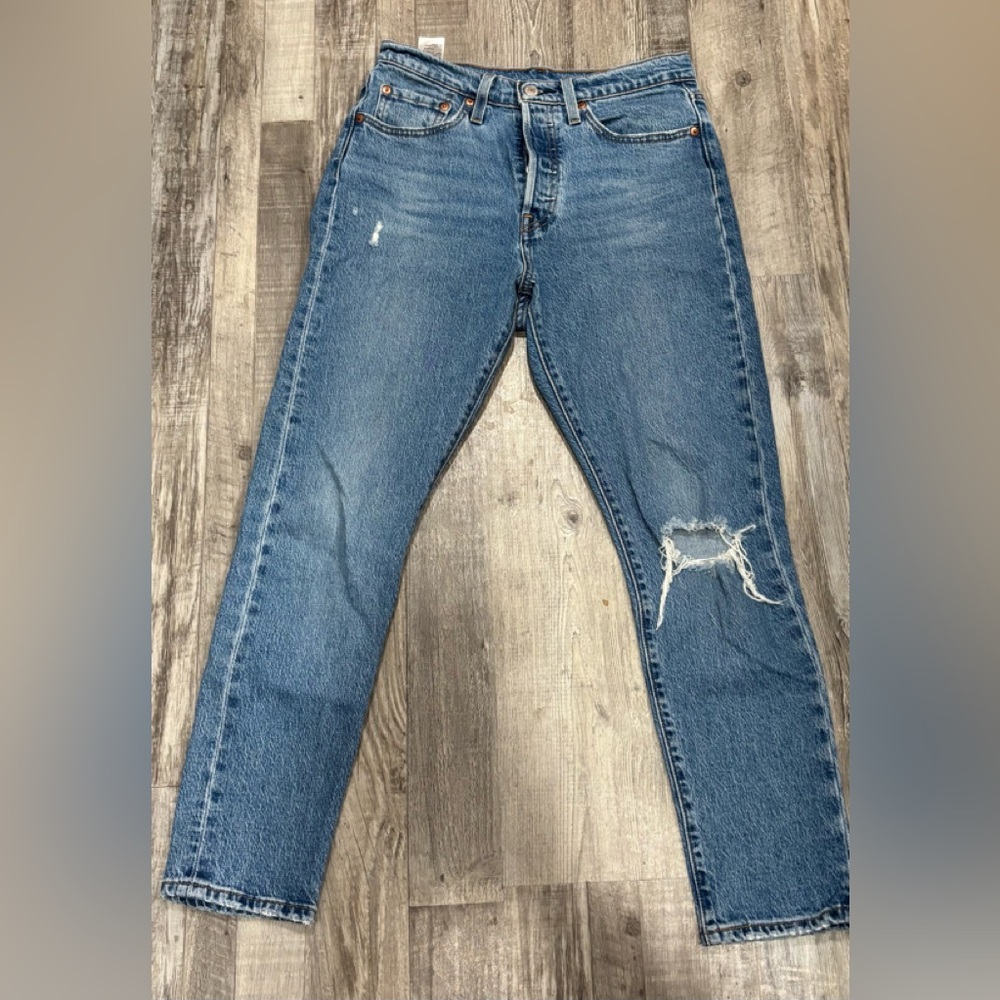 Levis 501 Premium Denim Skinny Jeans Women’s Size 27 Button Fly Retro Grunge Y2K